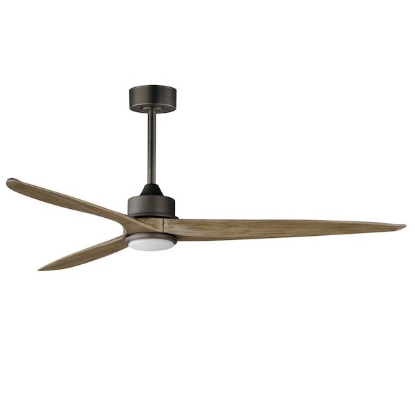 Maxim Lighting Woodwind 80'' Solid Wood Blade Fan W LED Light Kit, Charcoal Bronze 88834CHL - main